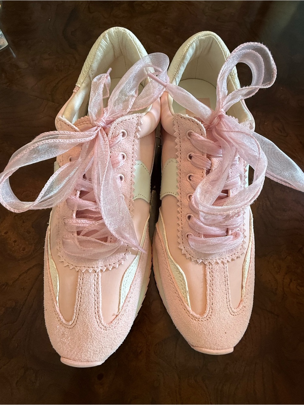 Dolce Vita Soft Pink Ribbon Lace Athletic Sneakers NEW w/out tags
